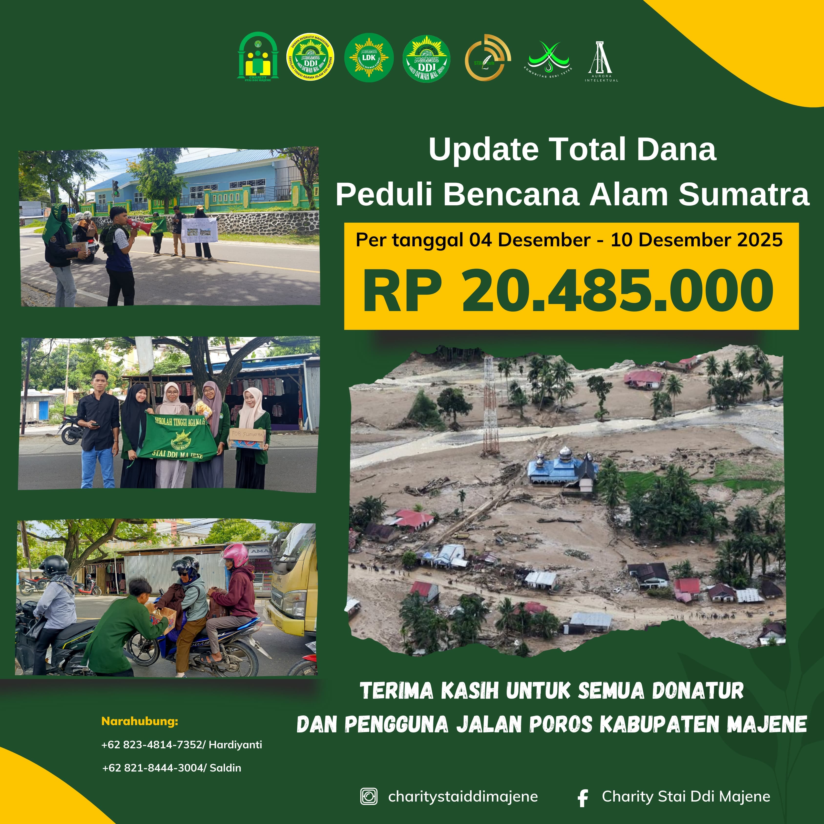 AKSI KEMANUSIAAN MENGGETARKAN HATI, DONASI STAI DDI MAJENE TEMBUS RP 20.485.000 (UPDATE 04-10 DESEMBER 2025)